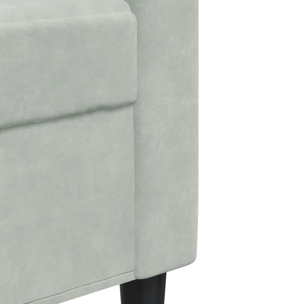 2-seater sofa 140 cm light grey velvet