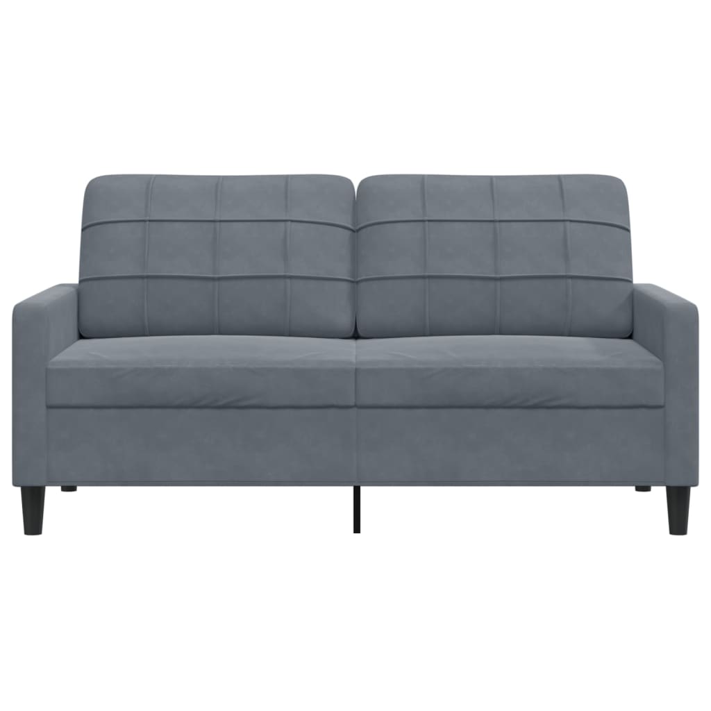 2-seater sofa 140 cm dark grey velvet