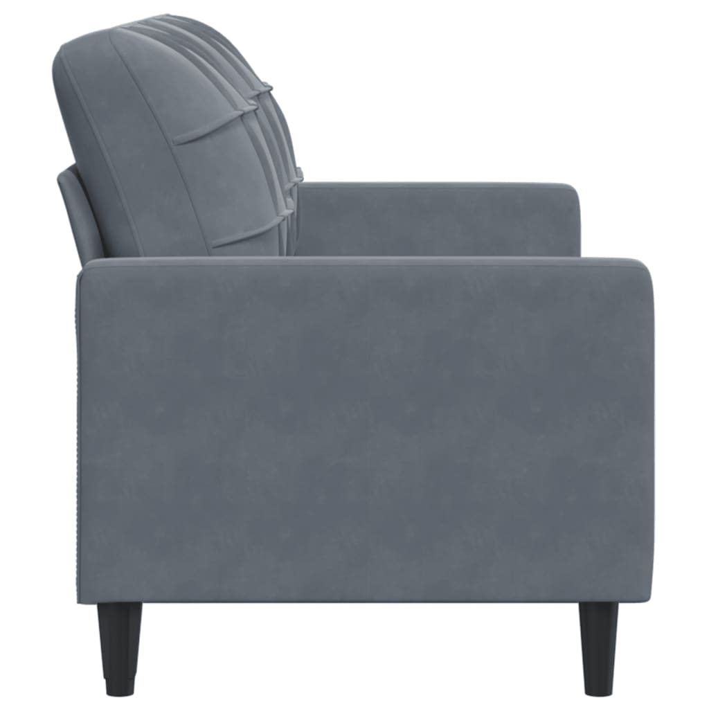 2-seater sofa 140 cm dark grey velvet