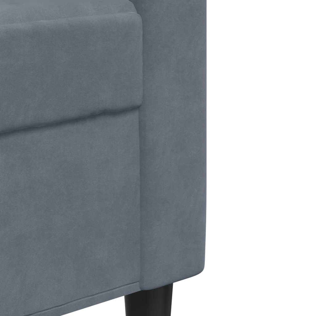 2-seater sofa 140 cm dark grey velvet