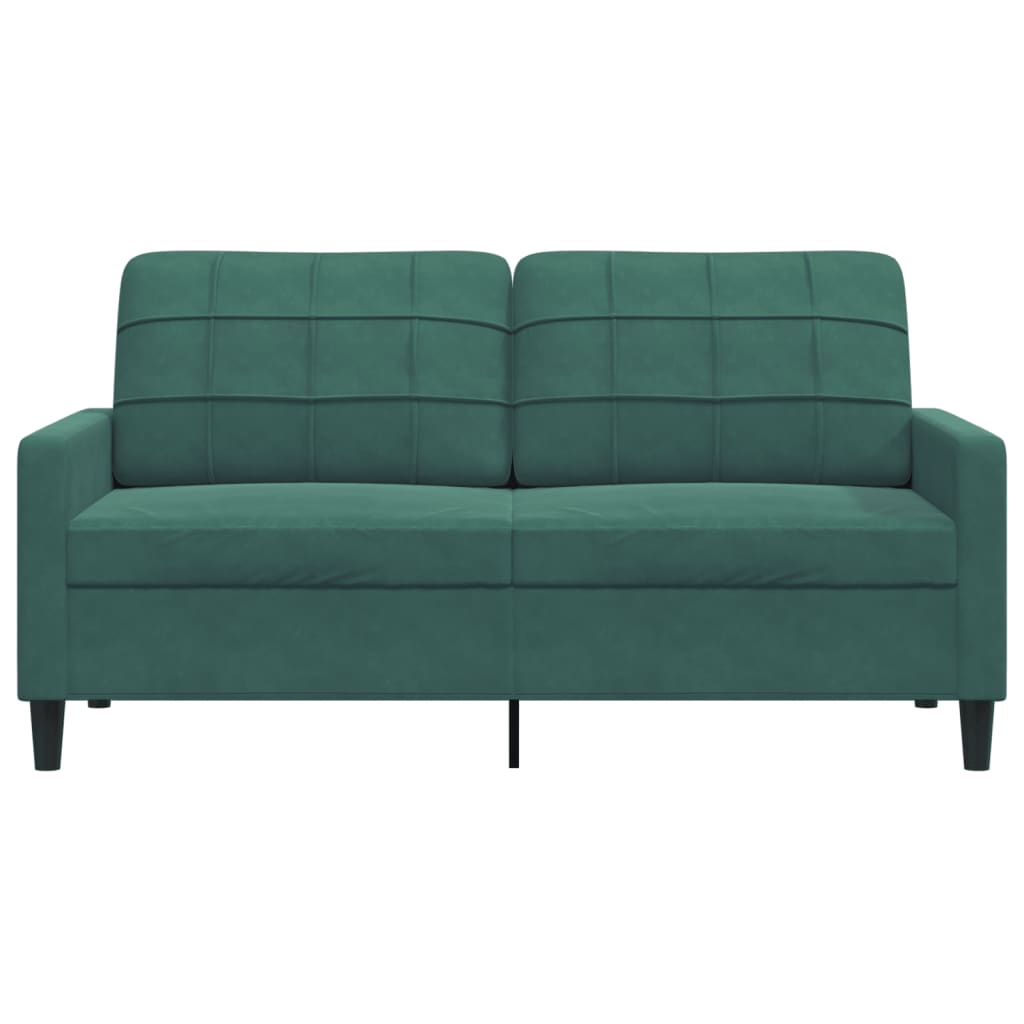 2-seater sofa 140 cm dark green velvet
