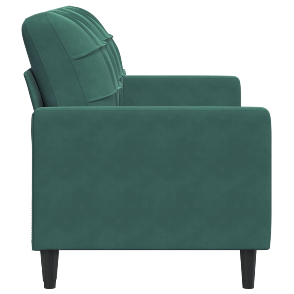 2-seater sofa 140 cm dark green velvet
