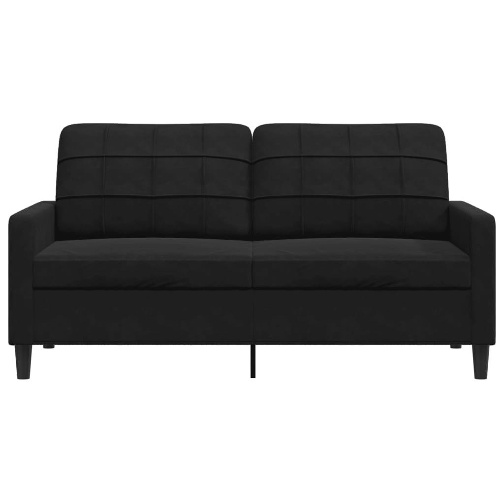 2-seater velvet sofa 140 cm black