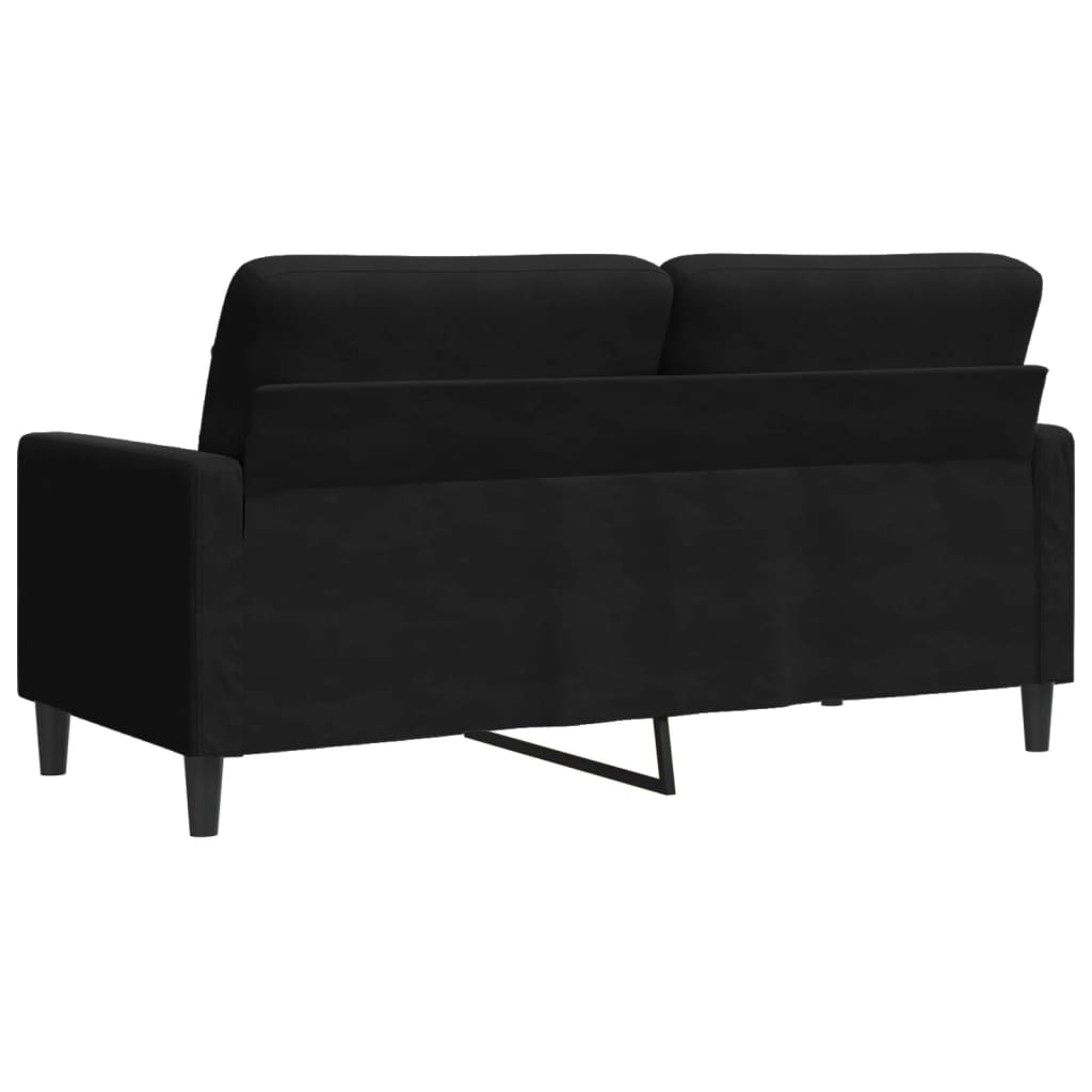 2-seater velvet sofa 140 cm black