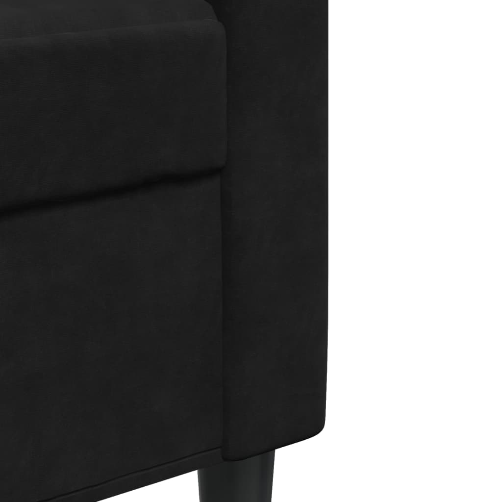 2-seater velvet sofa 140 cm black