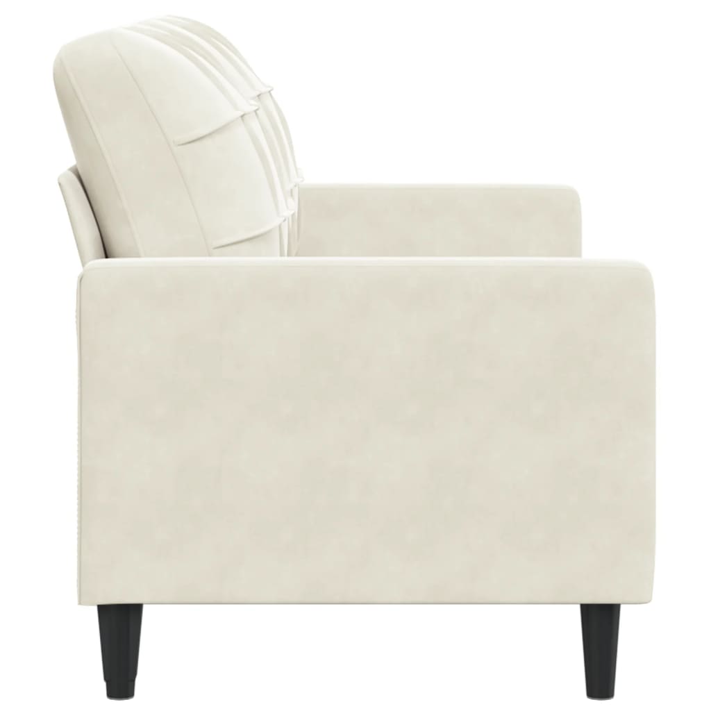 2-seater velvet sofa 140 cm cream color