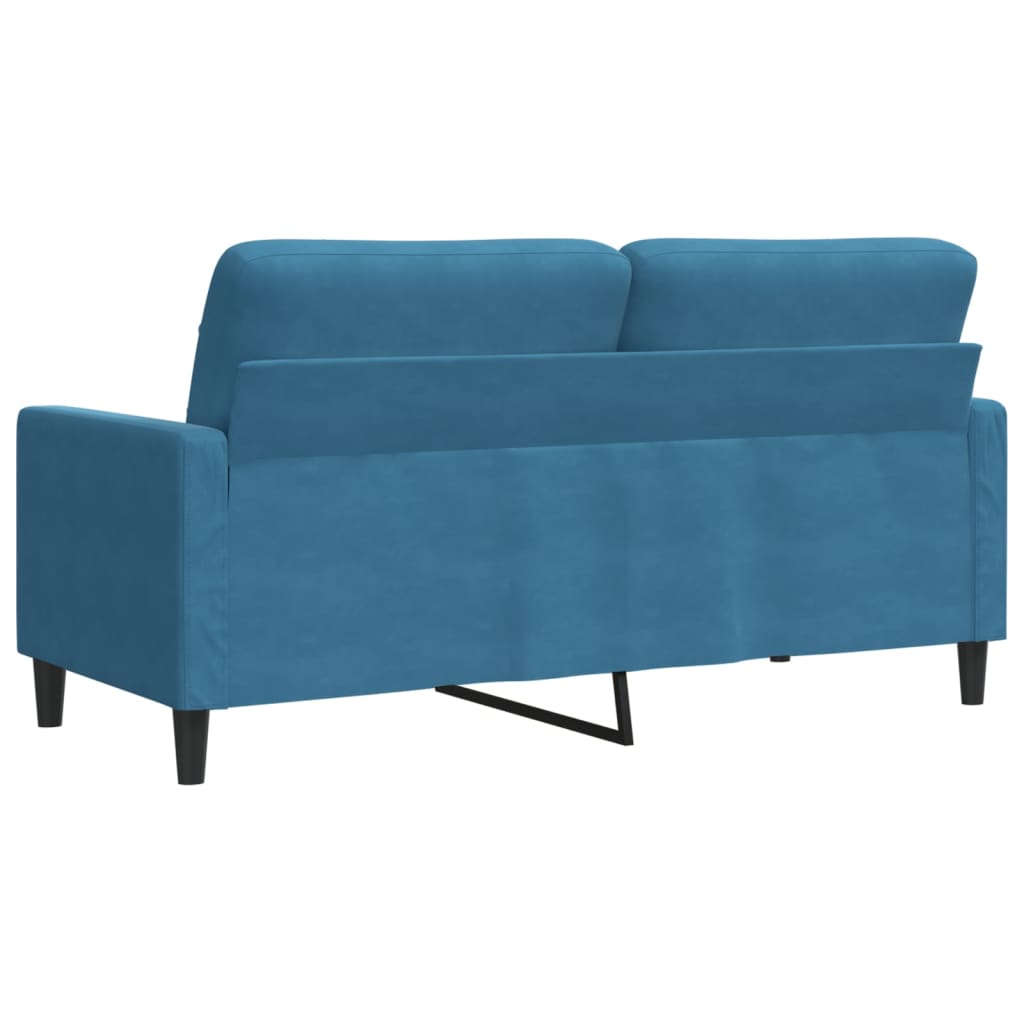 2-seater velvet sofa 140 cm blue