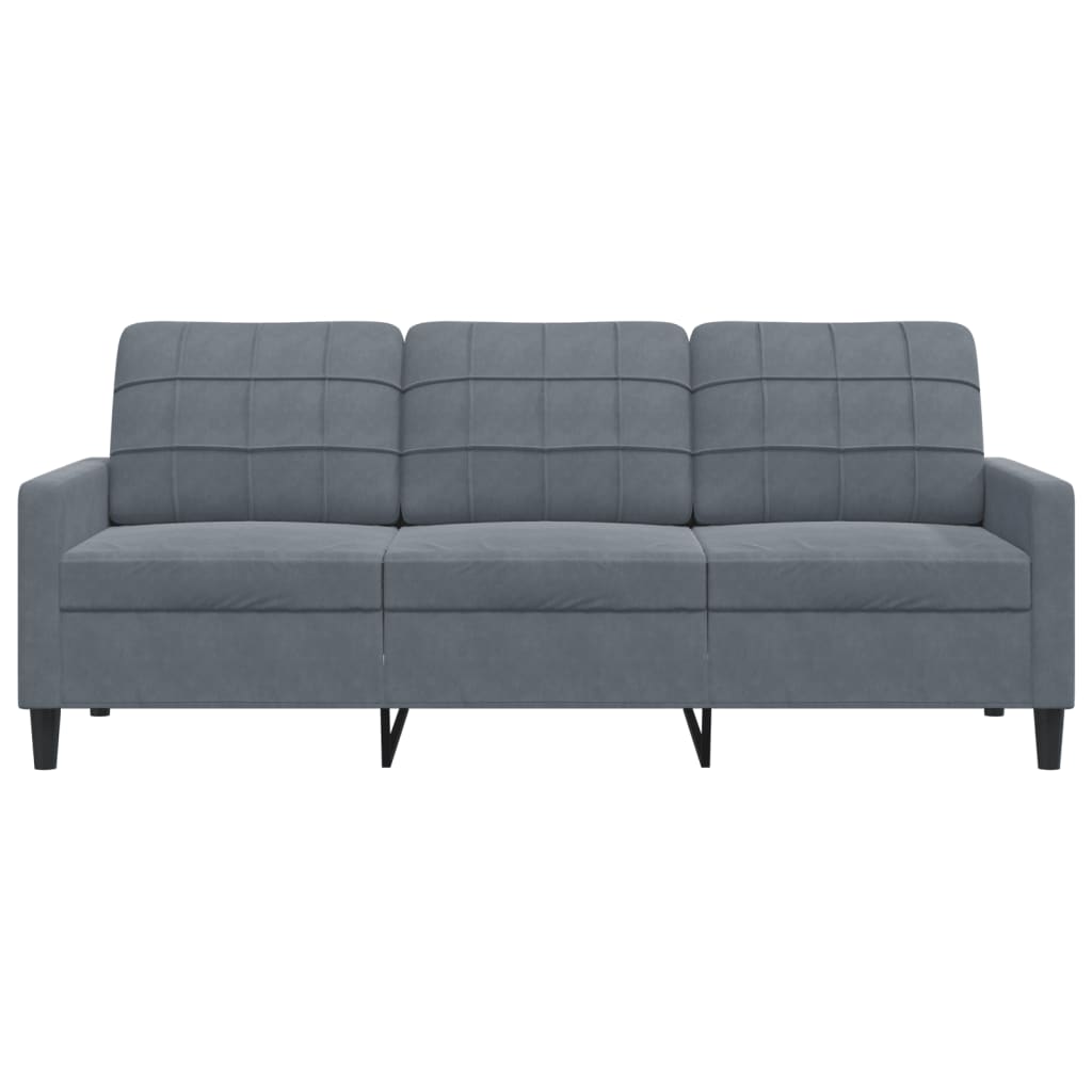 3-seater sofa 180 cm dark grey velvet