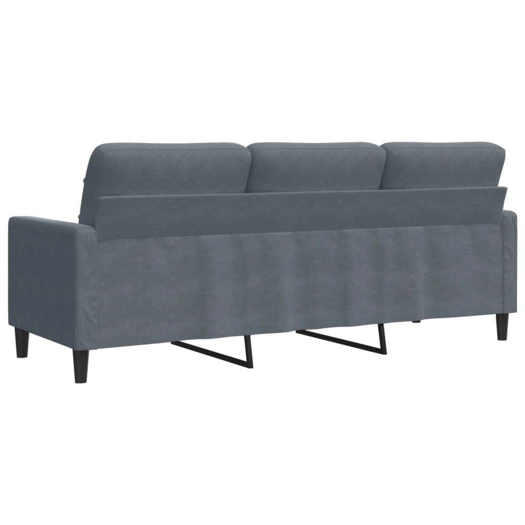 3-seater sofa 180 cm dark grey velvet