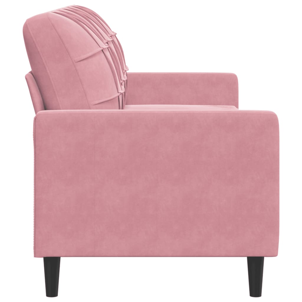 3-seater sofa 180 cm pink velvet