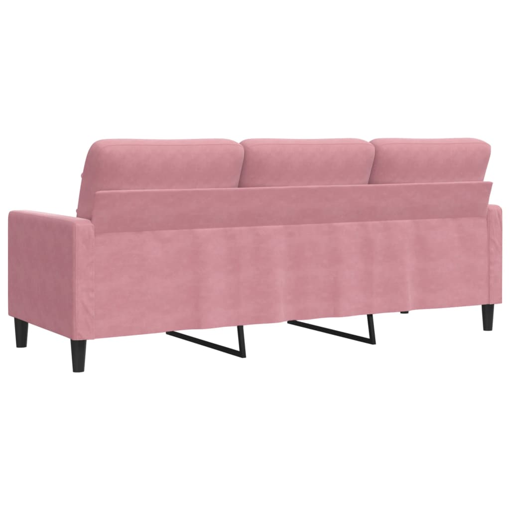 3-seater sofa 180 cm pink velvet