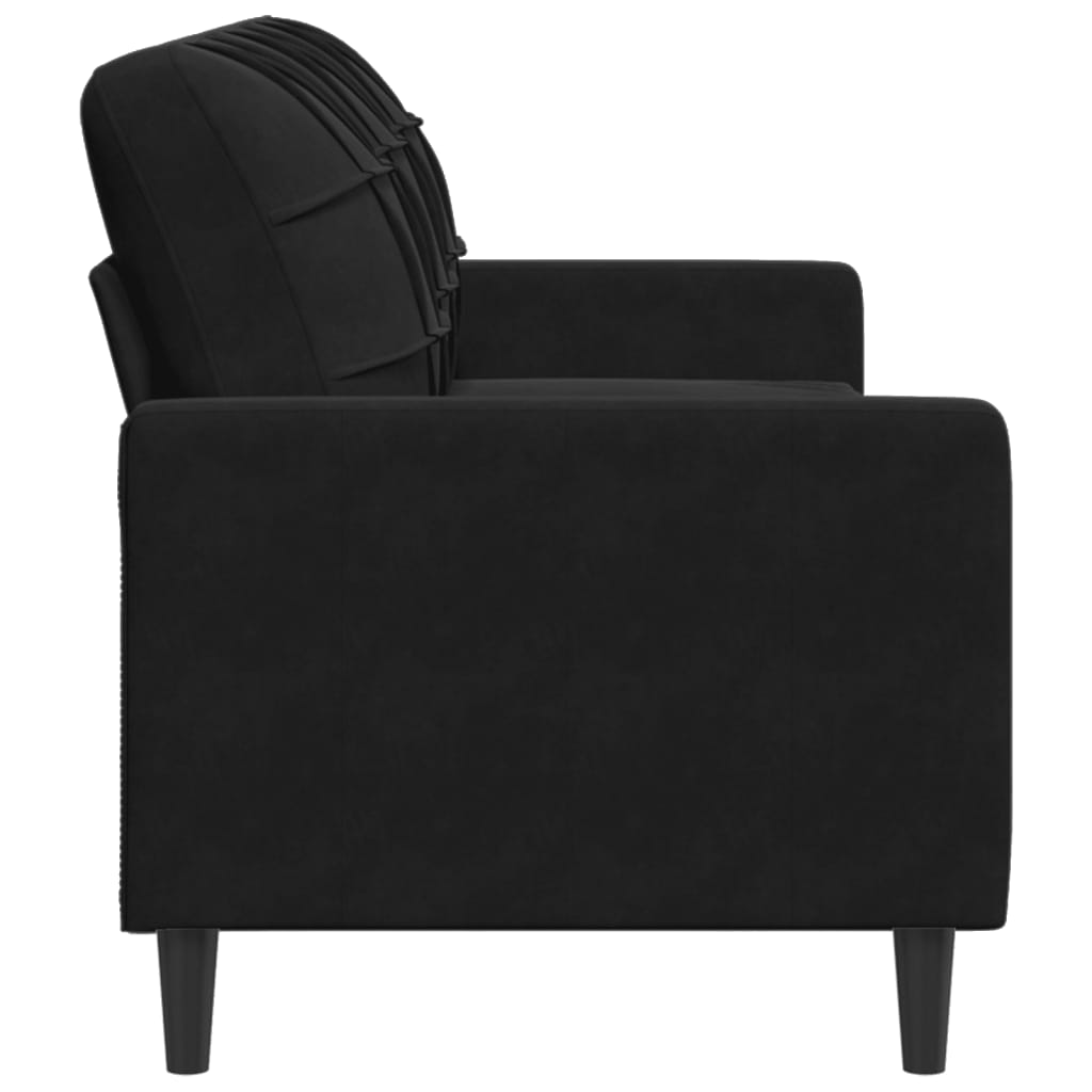 3-seater sofa 180 cm black velvet