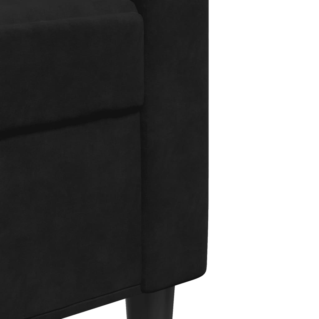 3-seater sofa 180 cm black velvet