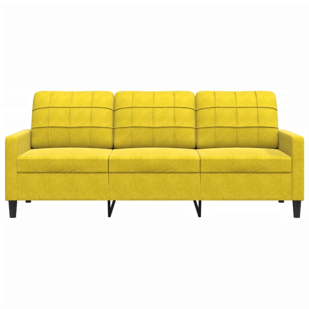 3-seater sofa 180 cm yellow velvet