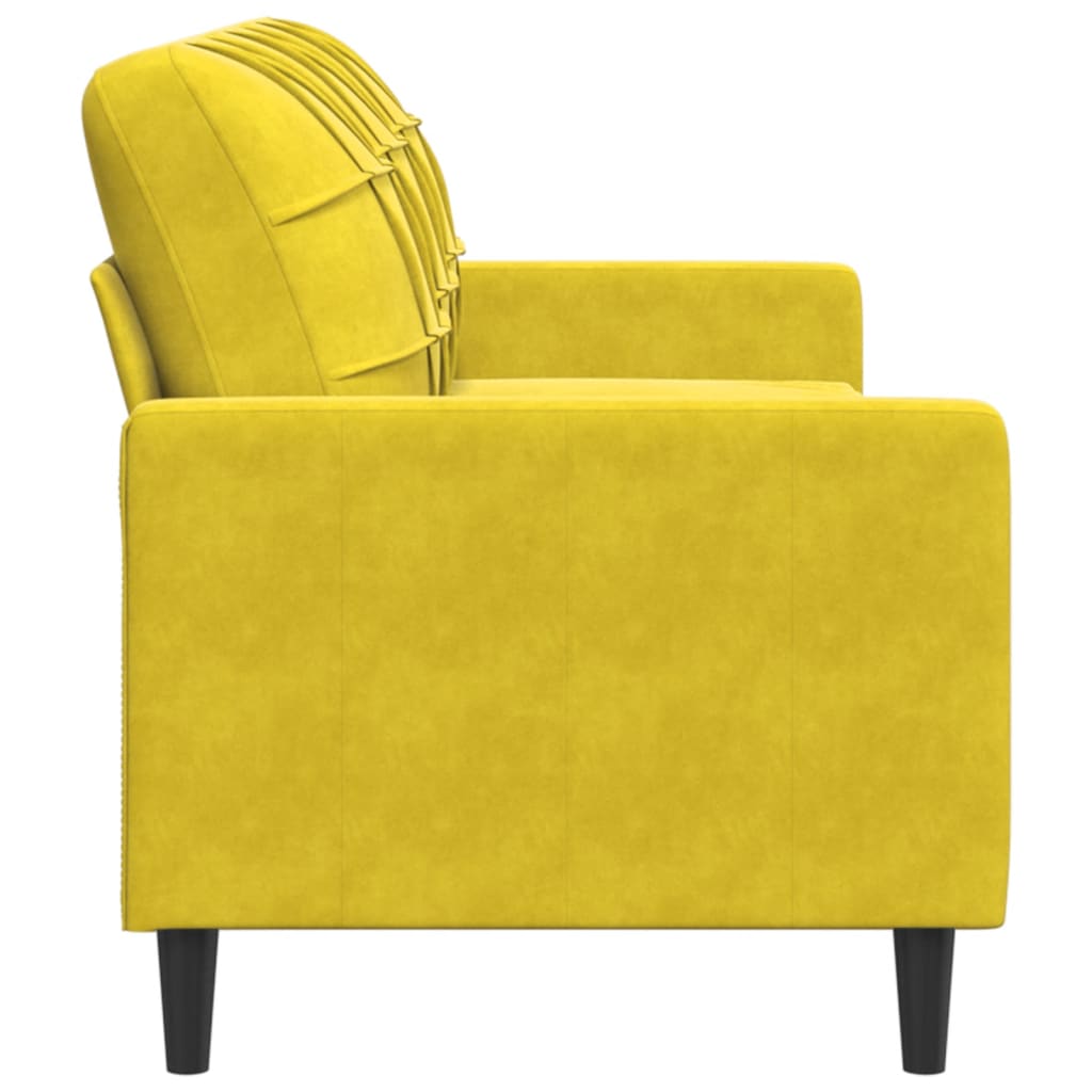 3-seater sofa 180 cm yellow velvet