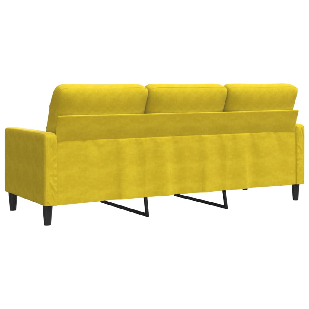 3-seater sofa 180 cm yellow velvet
