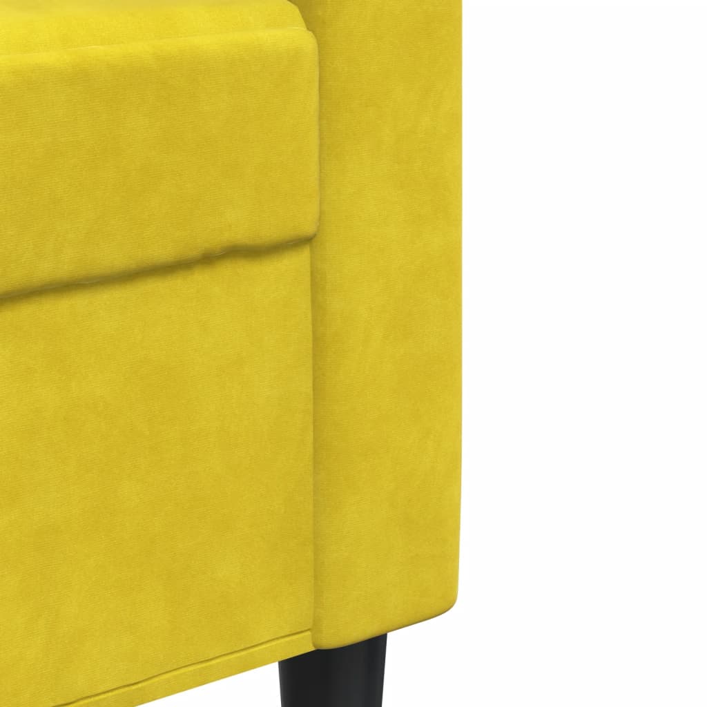 3-seater sofa 180 cm yellow velvet