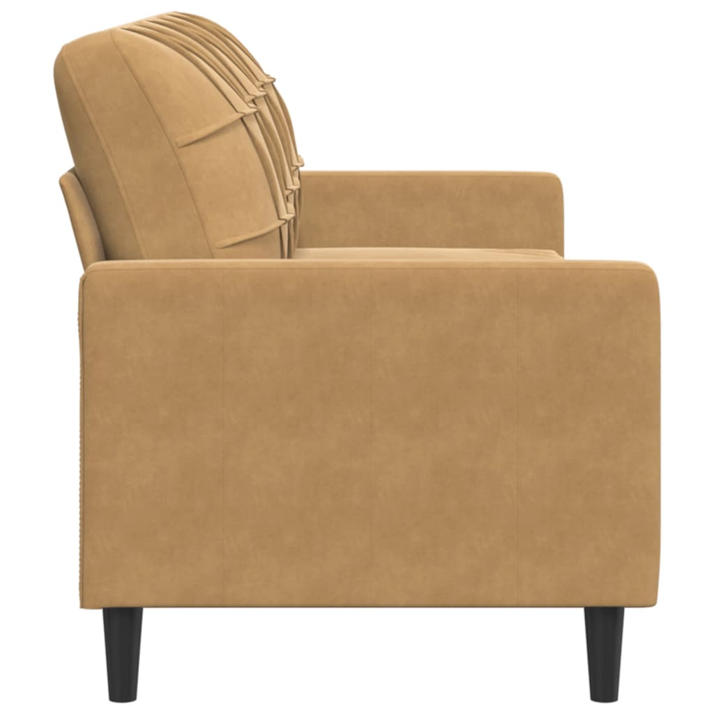 3-seater sofa 180 cm brown velvet