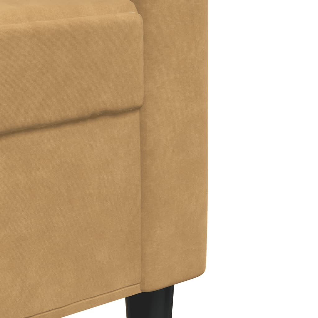 3-seater sofa 180 cm brown velvet