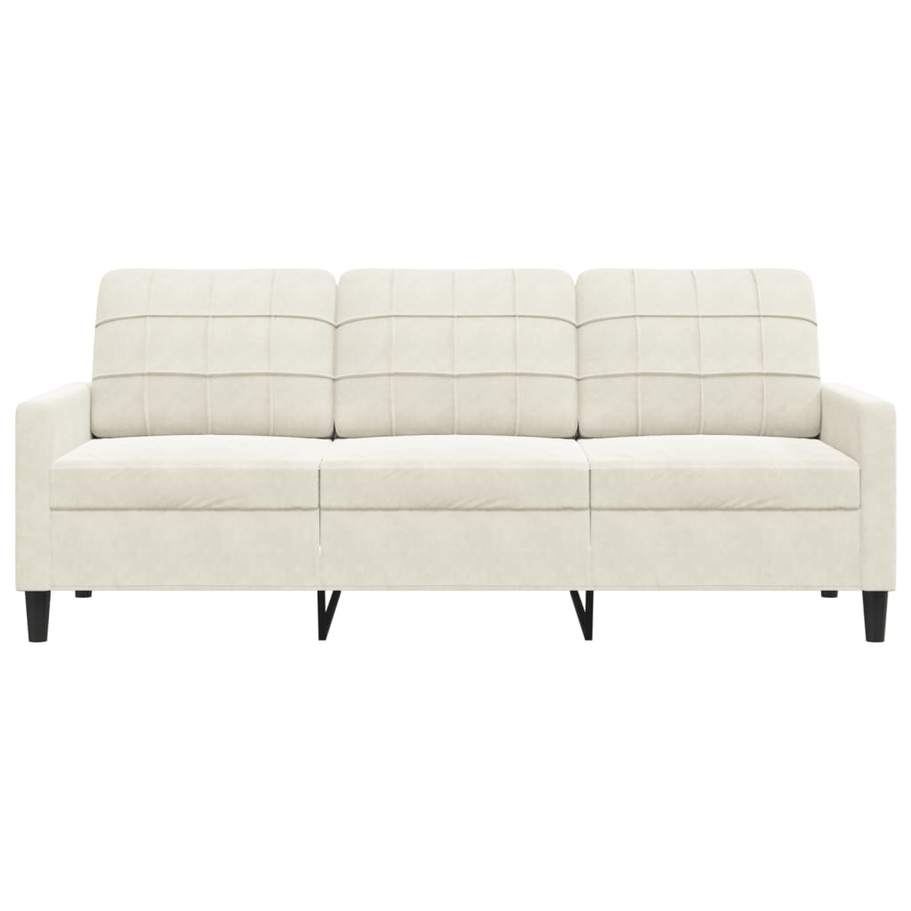 3-seater sofa 180 cm cream velvet