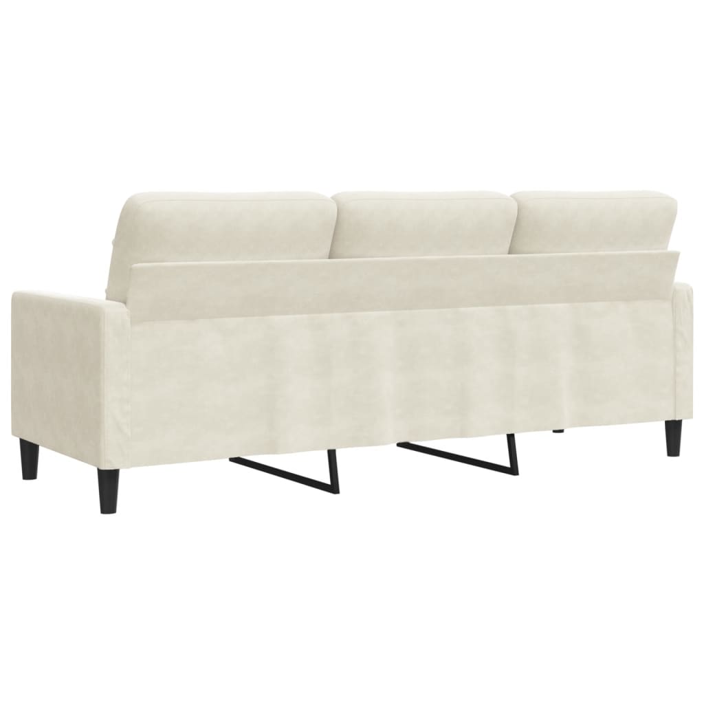3-seater sofa 180 cm cream velvet