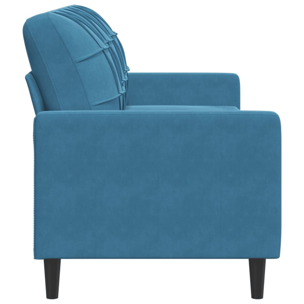 Sofá de 3 lugares 180 cm veludo azul