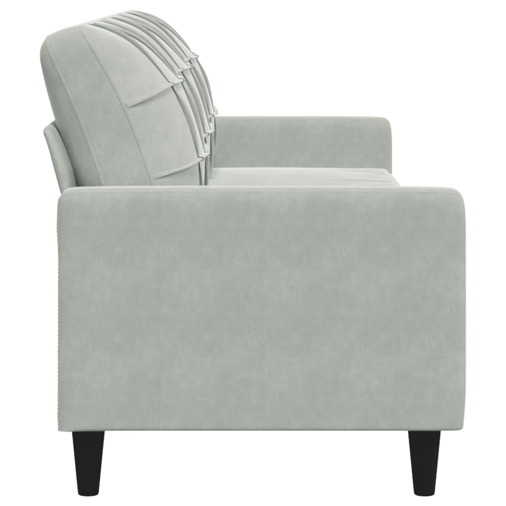 3-seater sofa 210 cm light grey velvet