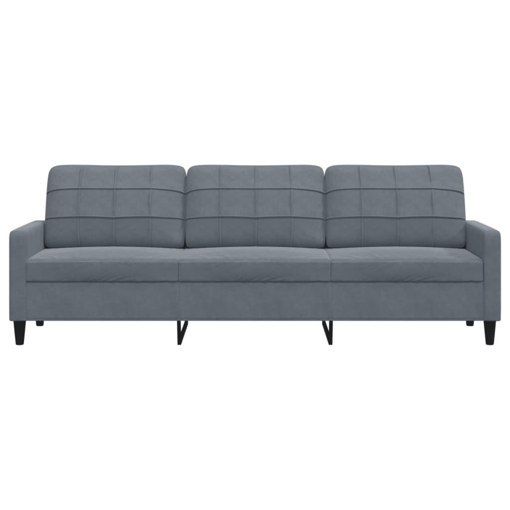 3-seater sofa 210 cm dark grey velvet
