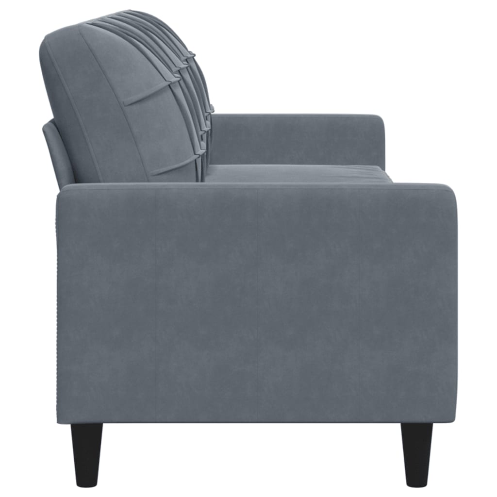 3-seater sofa 210 cm dark grey velvet