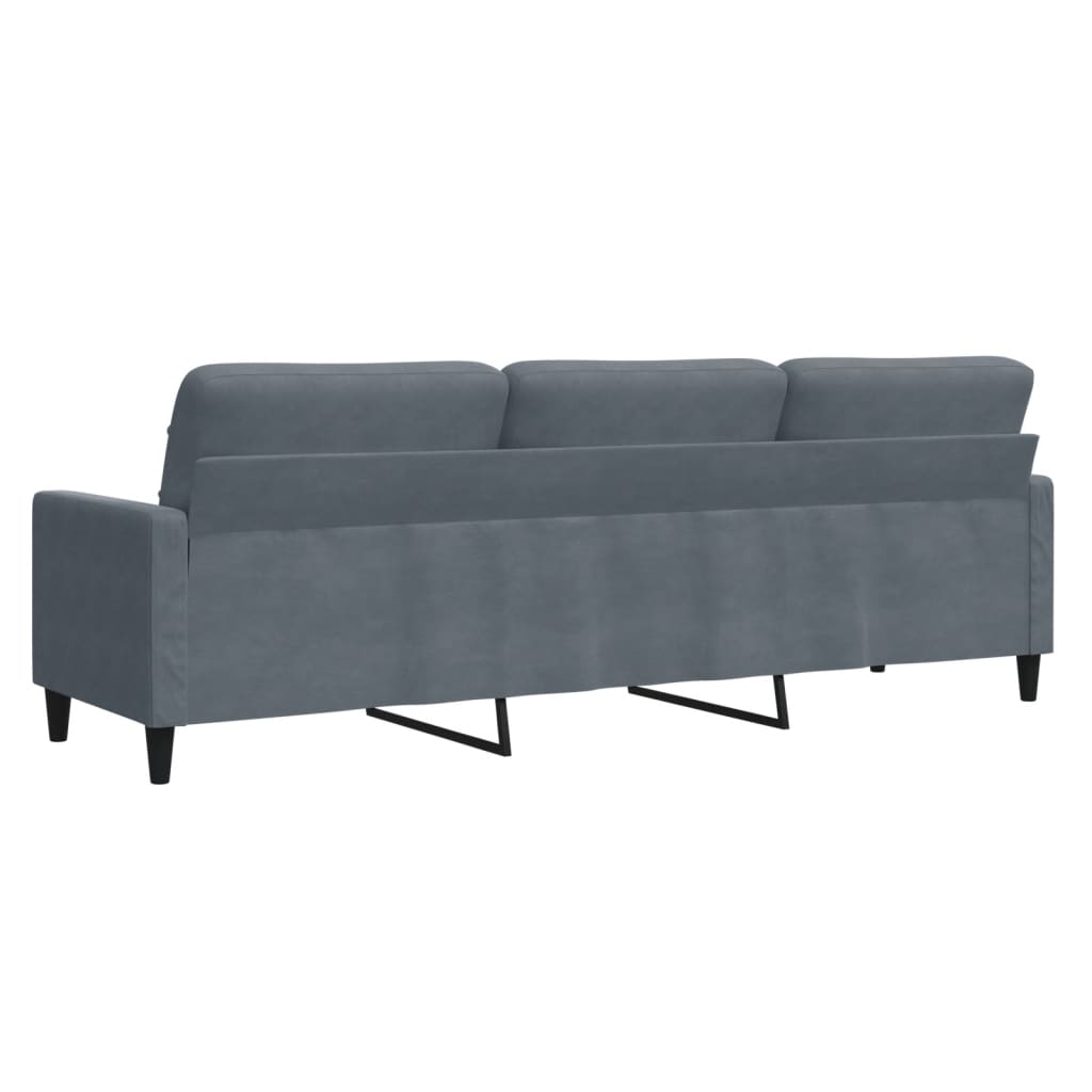 3-seater sofa 210 cm dark grey velvet
