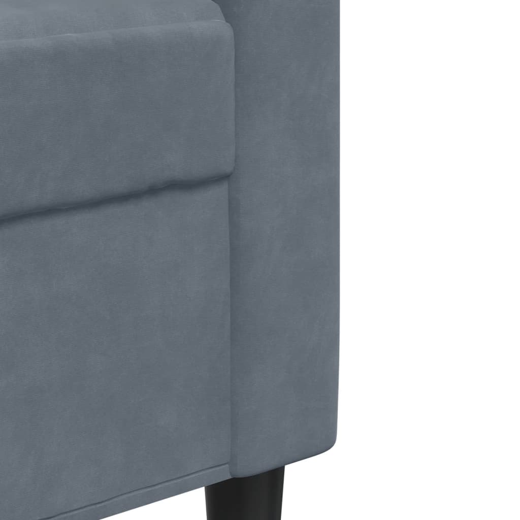 3-seater sofa 210 cm dark grey velvet