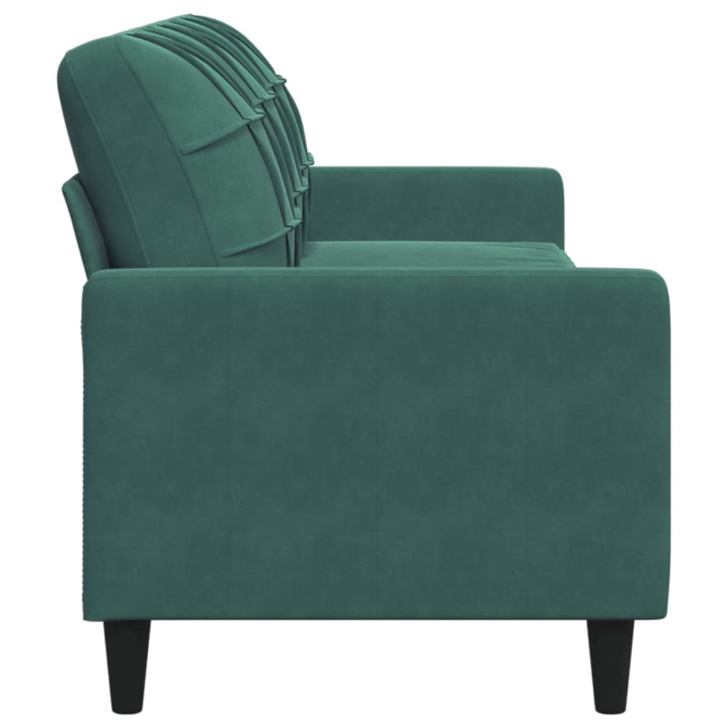 3-seater sofa 210 cm dark green velvet