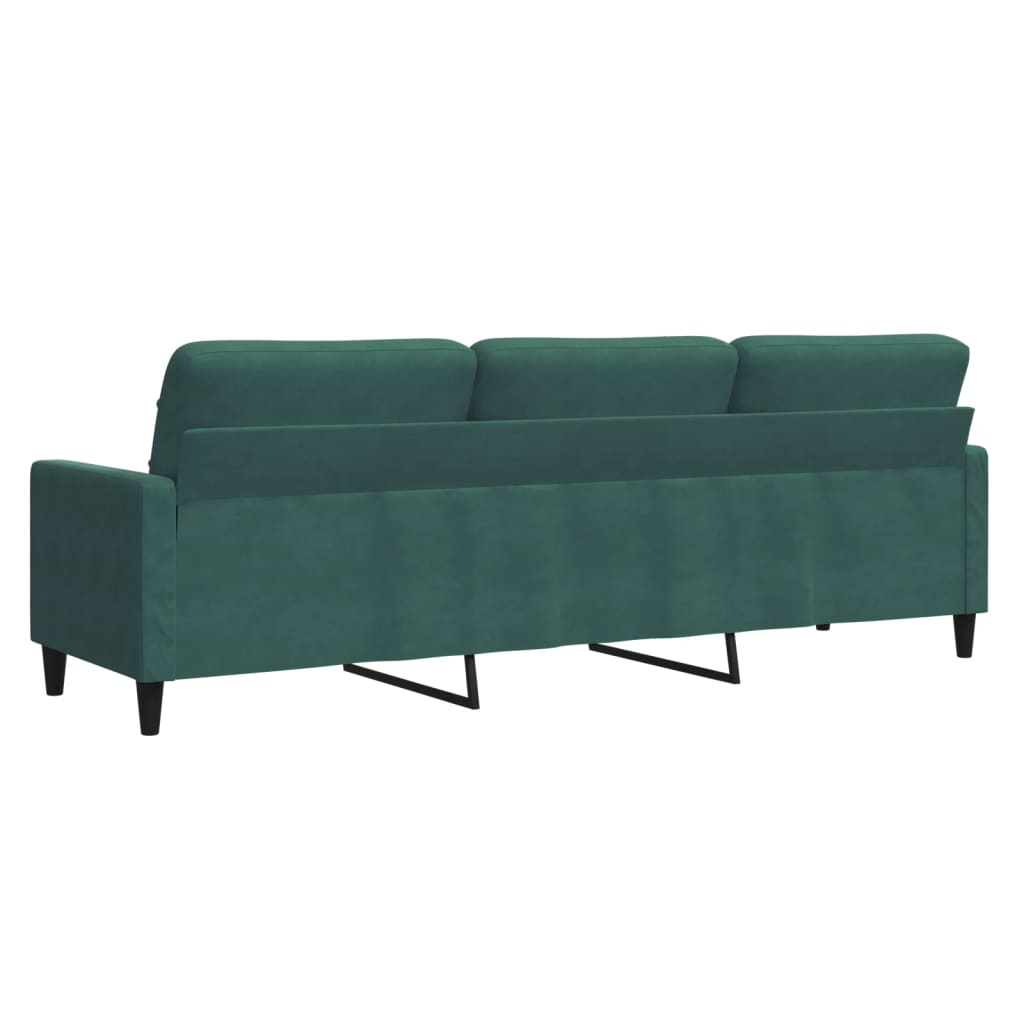 3-seater sofa 210 cm dark green velvet