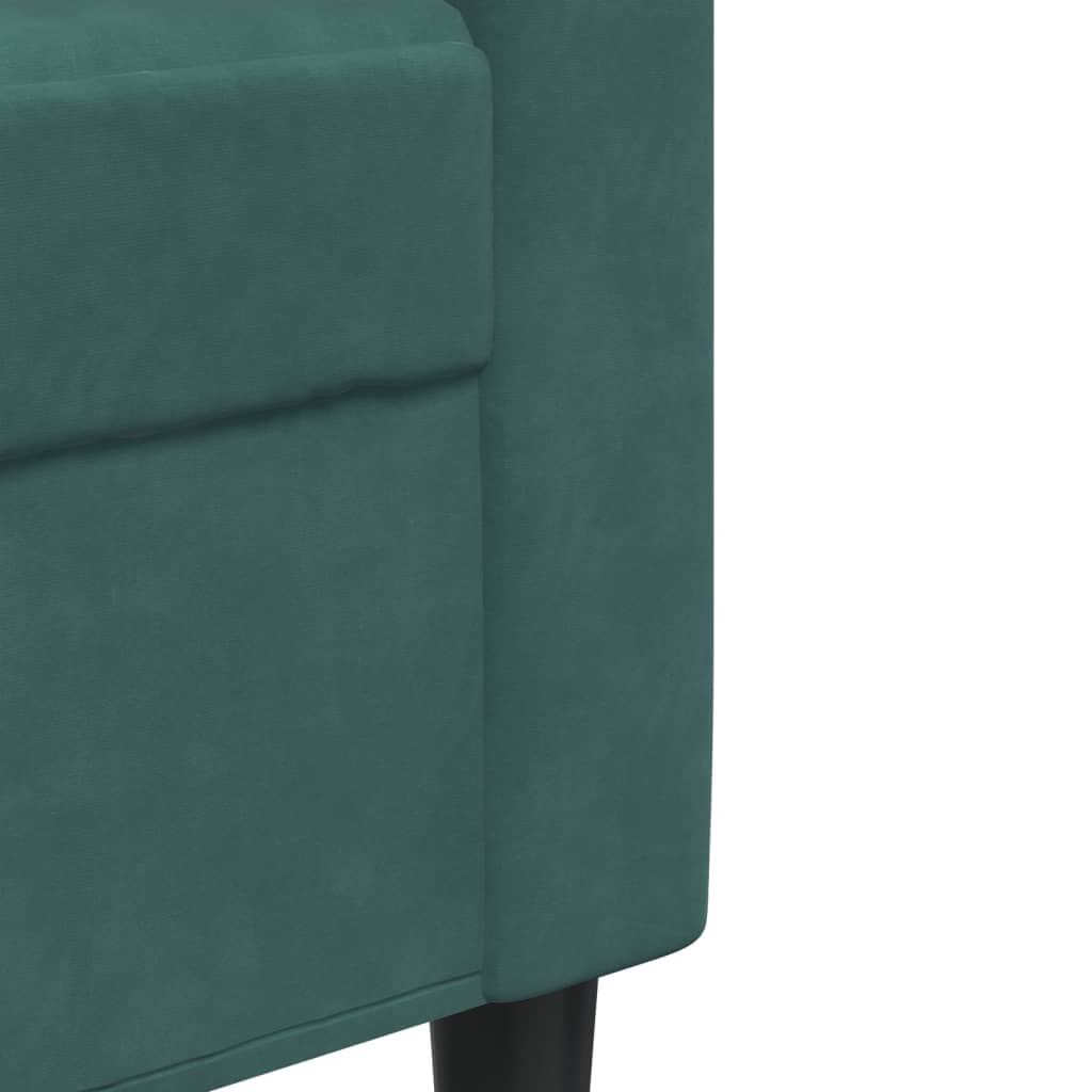 3-seater sofa 210 cm dark green velvet