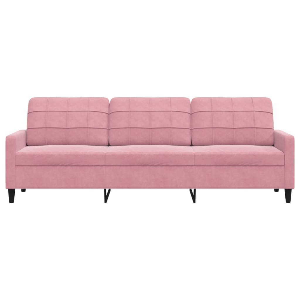 3-seater sofa 210 cm pink velvet