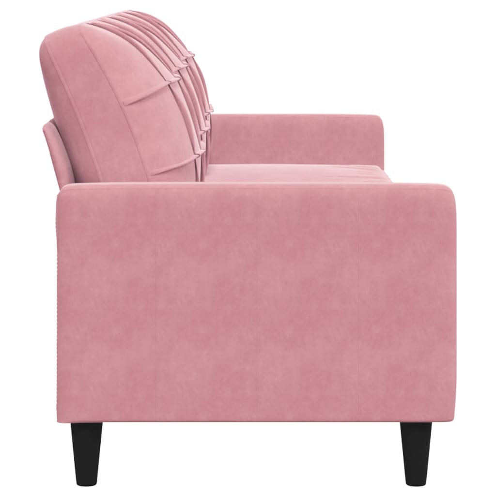 3-seater sofa 210 cm pink velvet