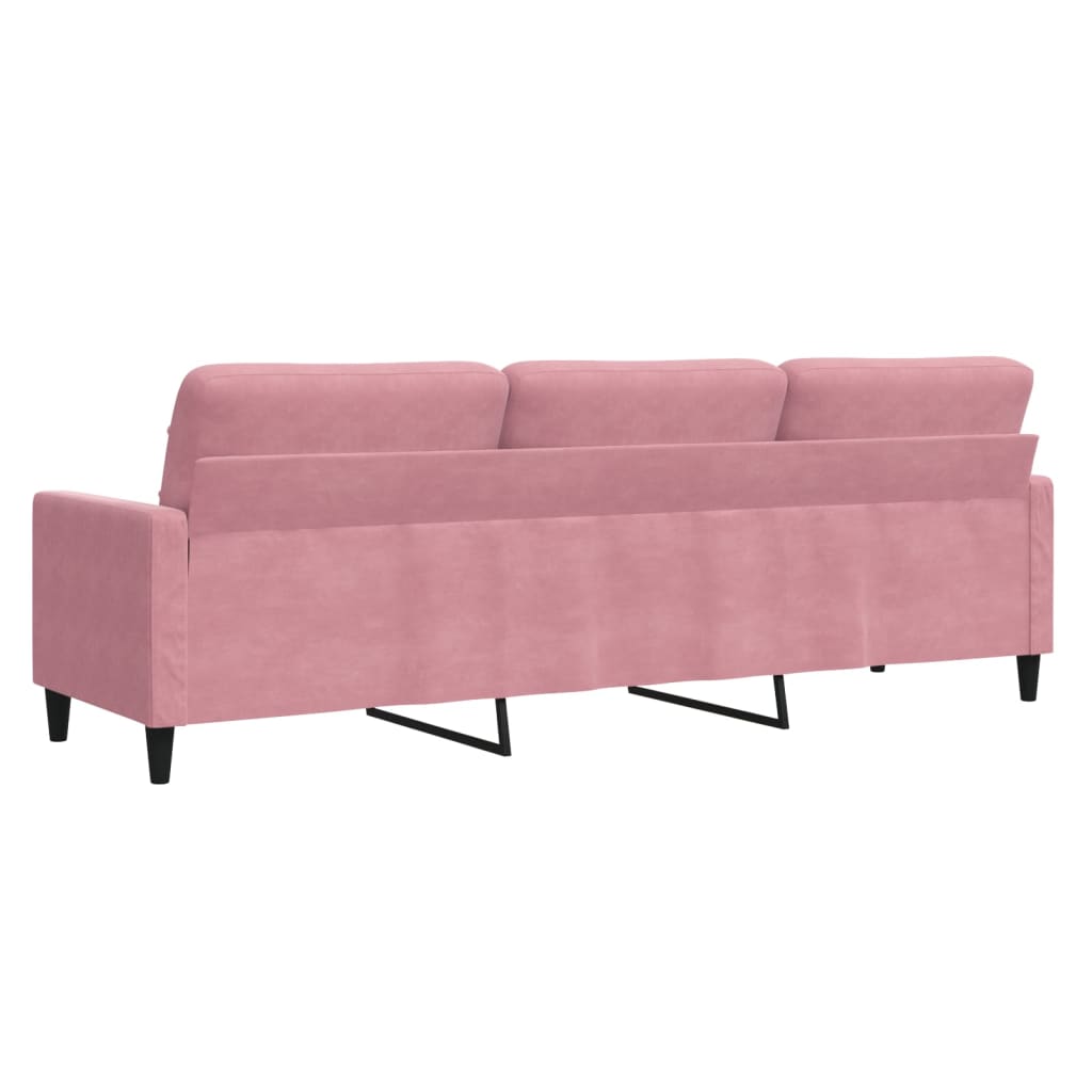 3-seater sofa 210 cm pink velvet