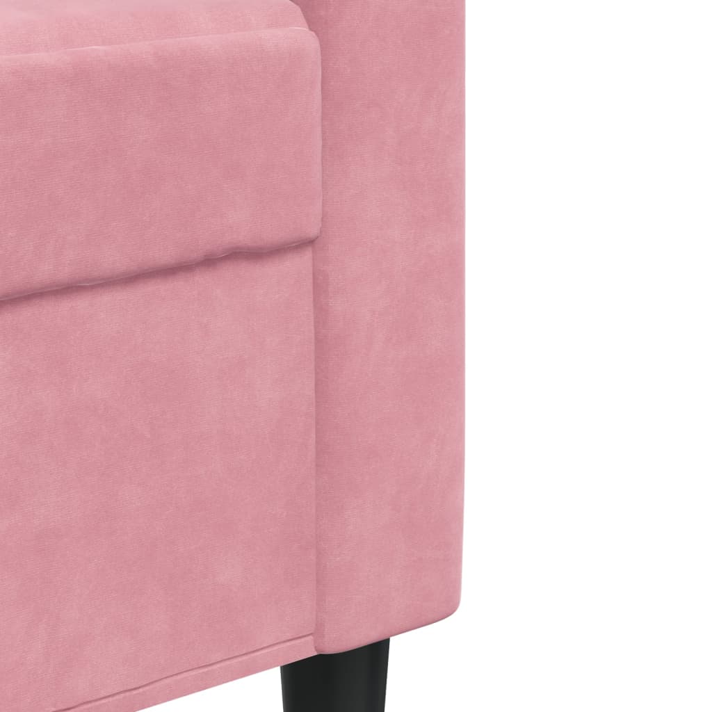 3-seater sofa 210 cm pink velvet