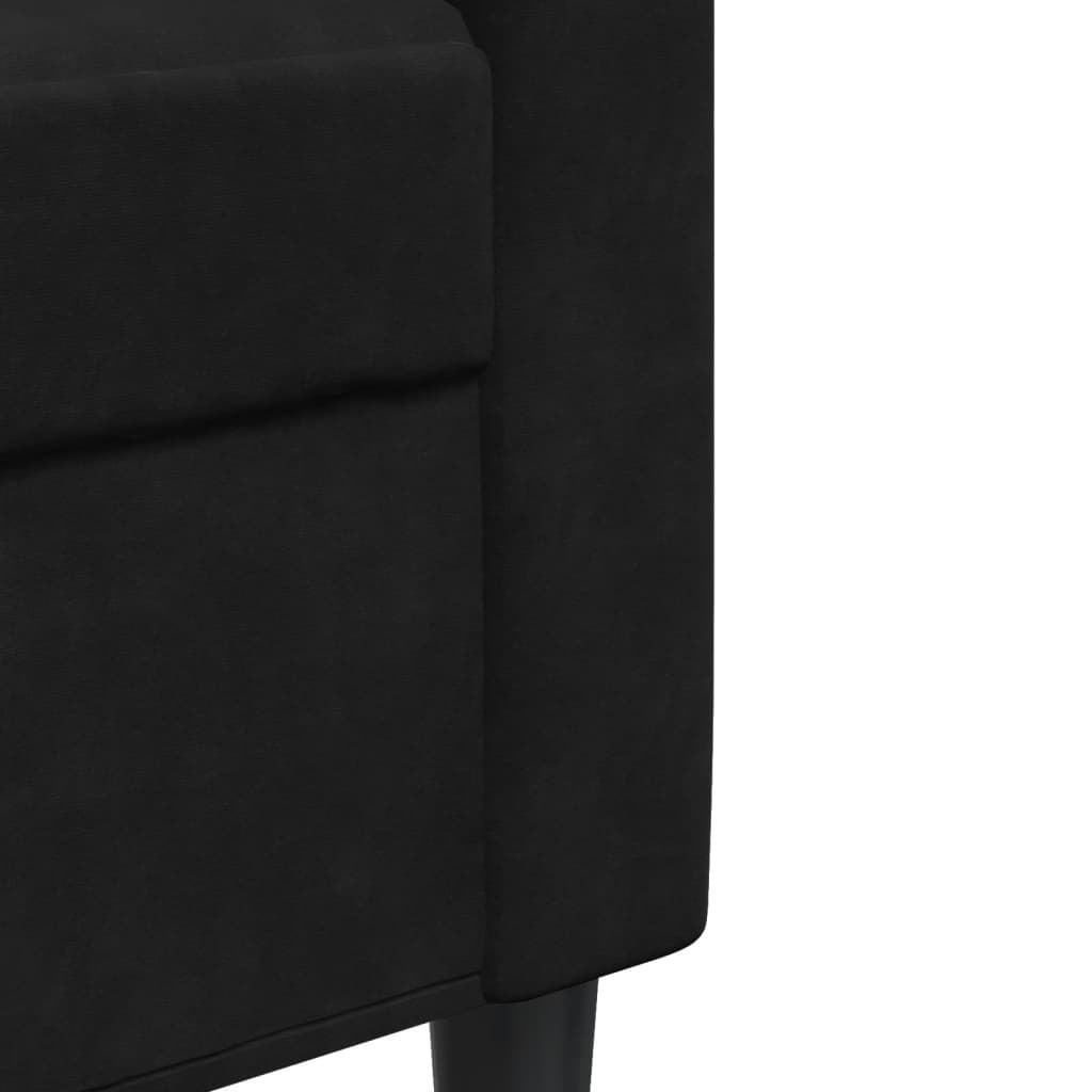 3-seater sofa 210 cm black velvet