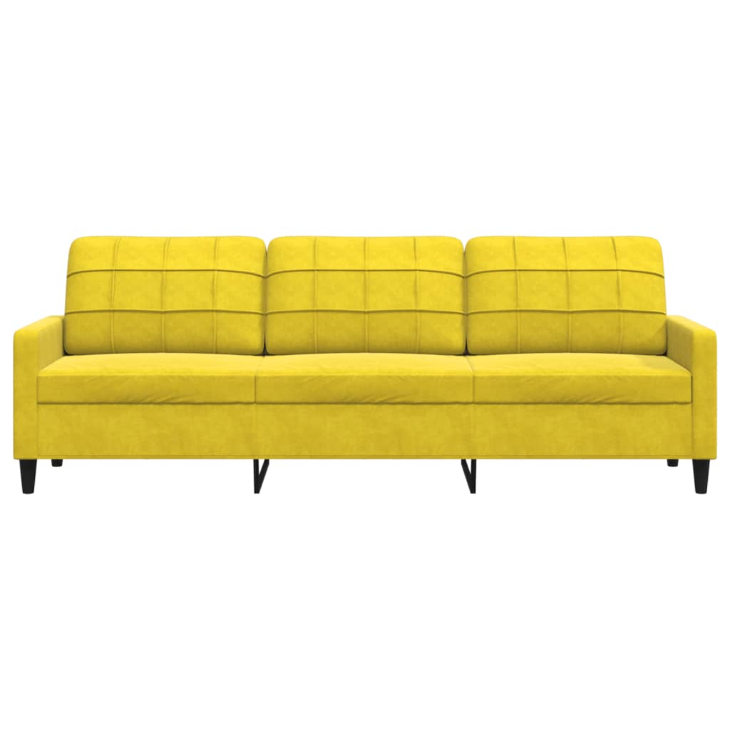 3-seater sofa 210 cm yellow velvet