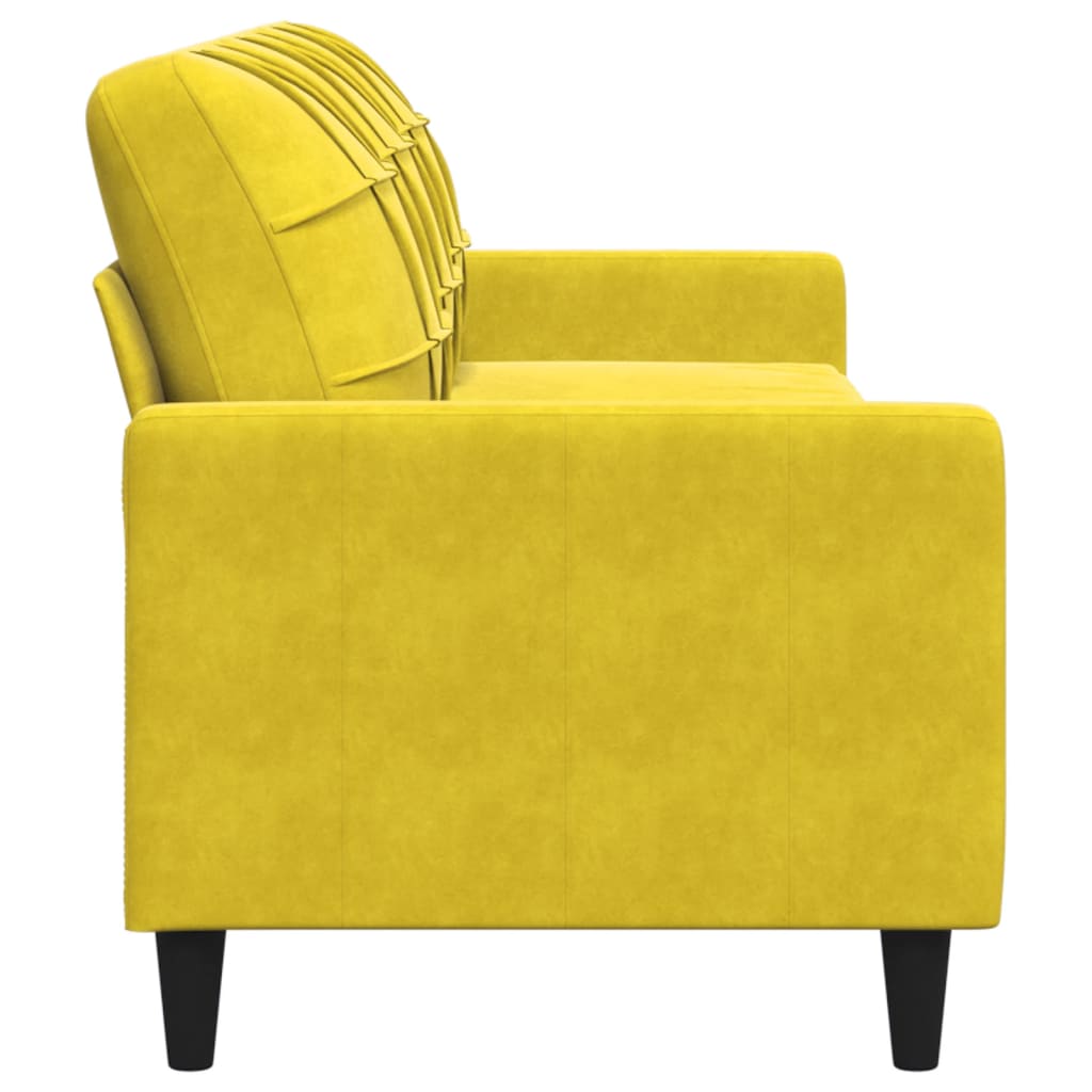 3-seater sofa 210 cm yellow velvet