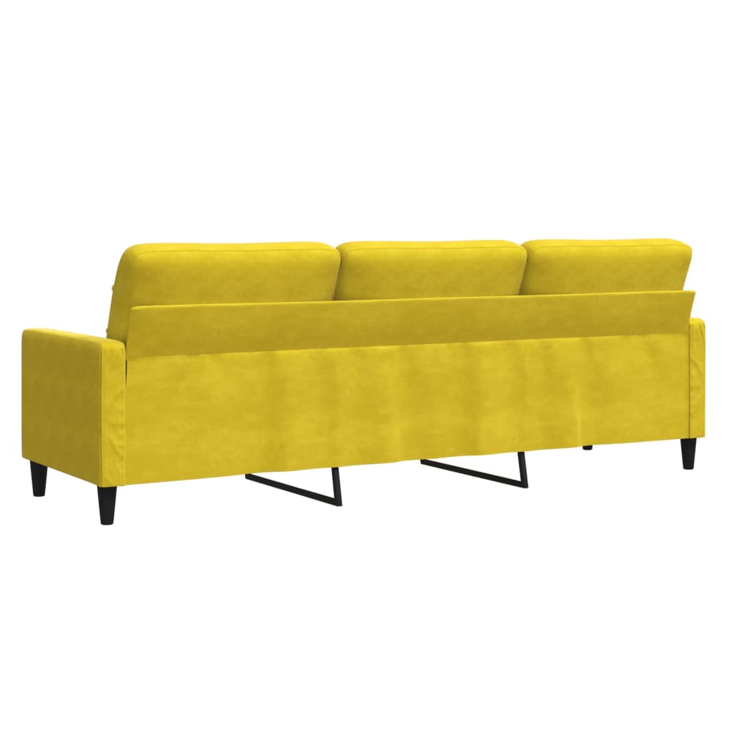 3-seater sofa 210 cm yellow velvet
