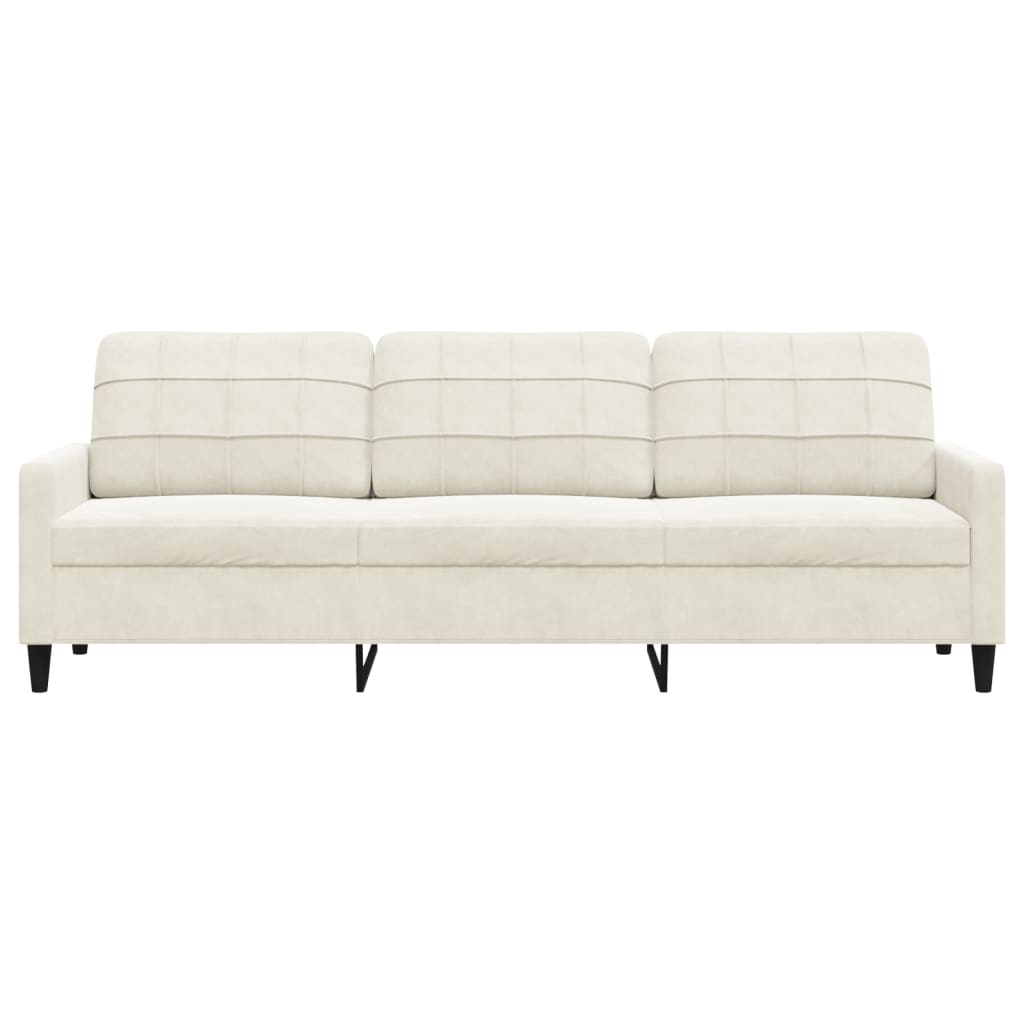 3-seater sofa 210 cm cream velvet