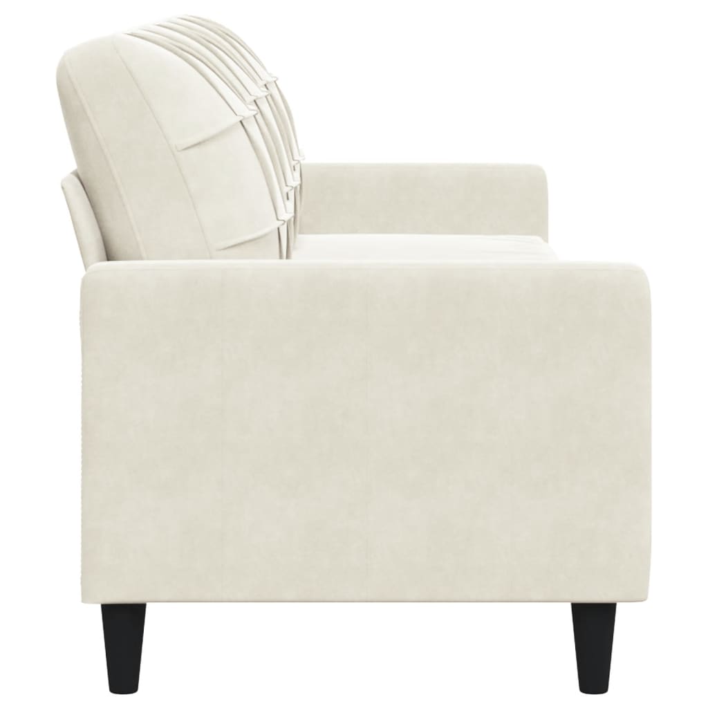 3-seater sofa 210 cm cream velvet