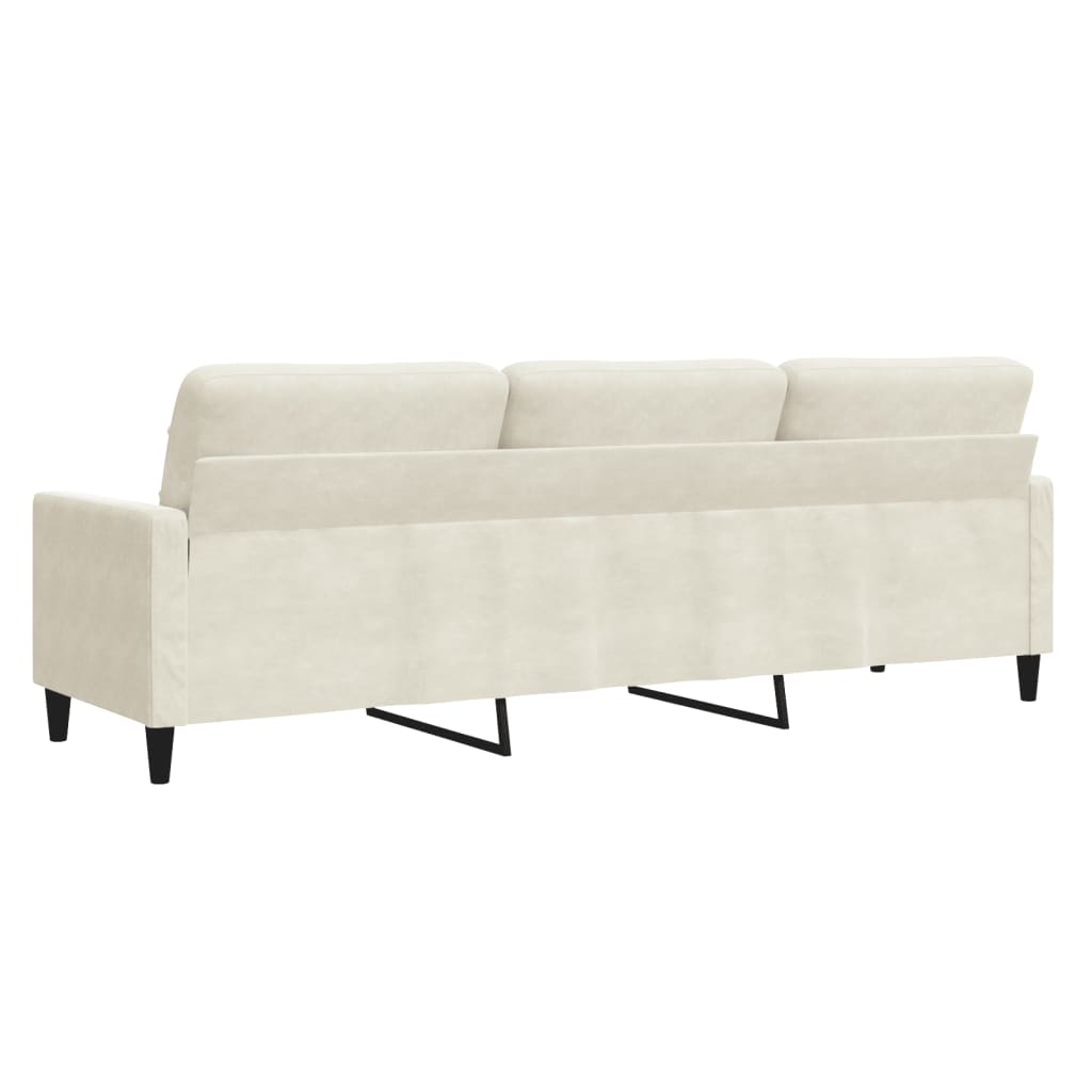 3-seater sofa 210 cm cream velvet