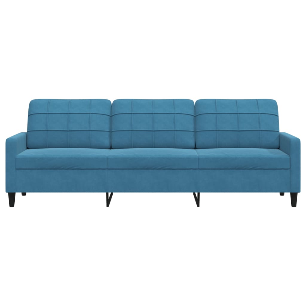 3-seater sofa 210 cm blue velvet