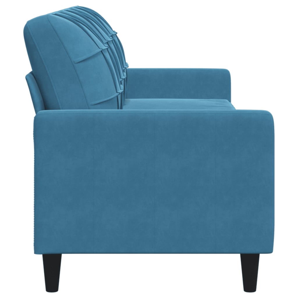 3-seater sofa 210 cm blue velvet
