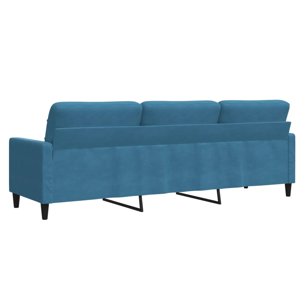 3-seater sofa 210 cm blue velvet