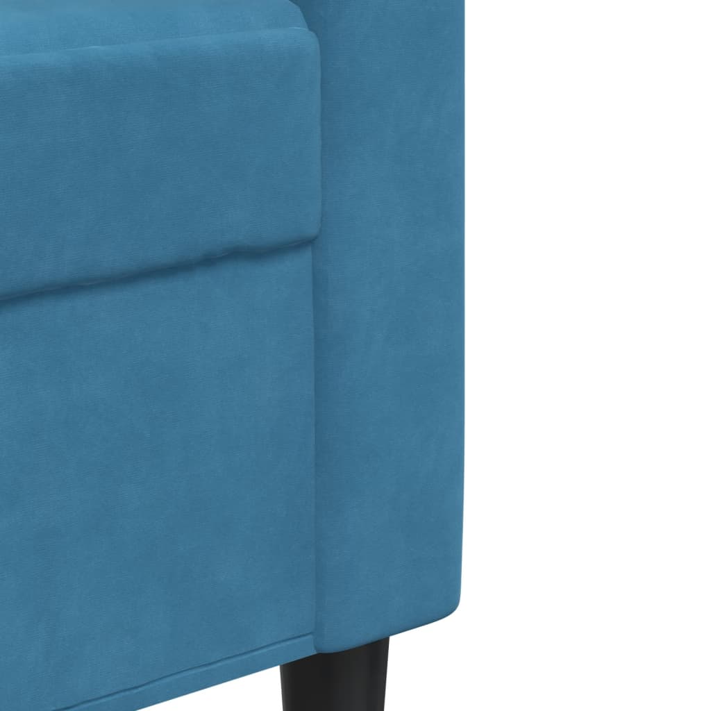 3-seater sofa 210 cm blue velvet
