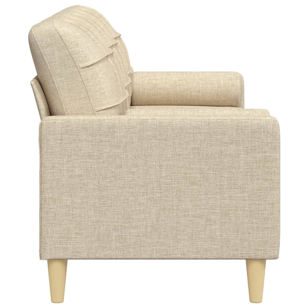 Sofá 3 lugares com almofadas decorativas 210 cm tecido creme